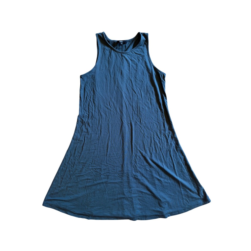 Quince Tencel Lyocell Sleeveless Swing Mini Dress Jersey Green SHWDC01